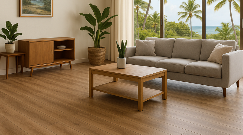 What Is SPC Vinyl Flooring? Vinyl flooring in living room Hawaii